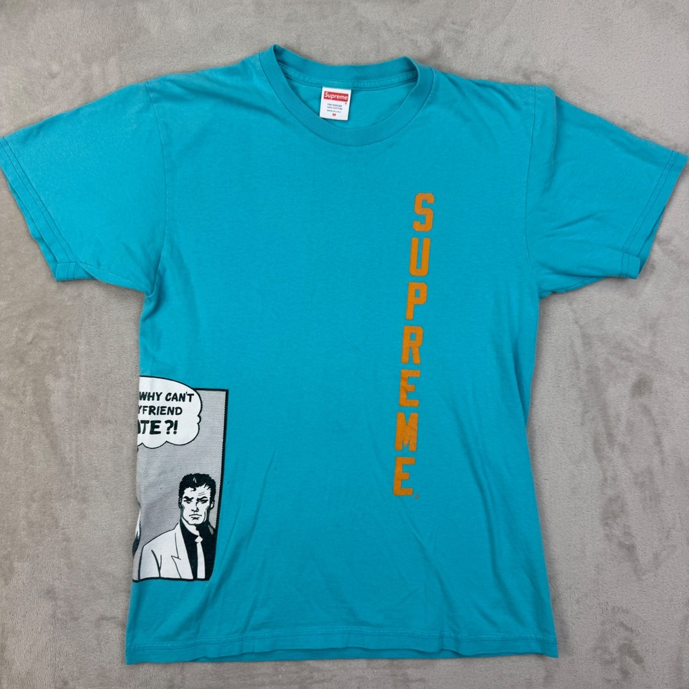 Supreme Thrasher Boyfreind T Shirt Mens M Blue Skate Destroy Graphic 2017